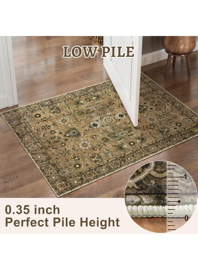 Retro Persian style living room coffee table bedroom carpet - anti slip, stain resistant, easy to clean, washable, soft and comfortable area carpet - Image 4