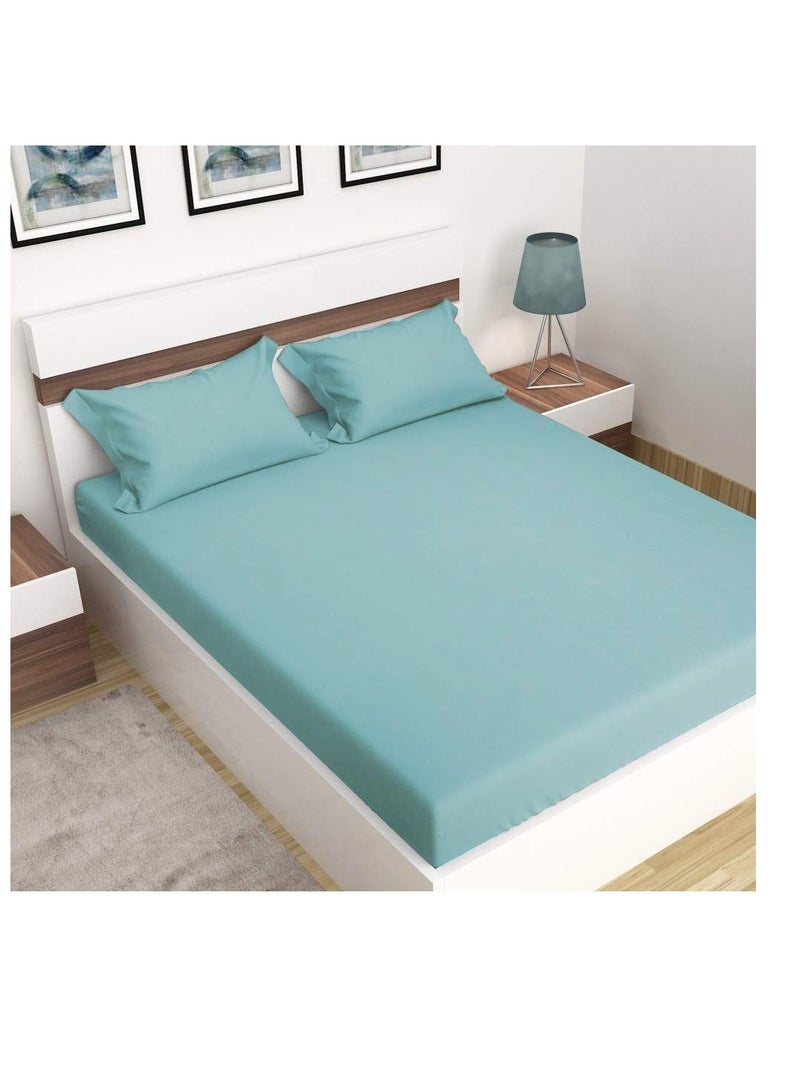 BYFT Orchard Exclusive (Sea Green) Single Size Flat Sheet (160 x 280 Cm -Set of 1 Pc)  Cotton percale Weave, Soft and Luxurious, High Quality Bed linen -180 TC  - Image 1