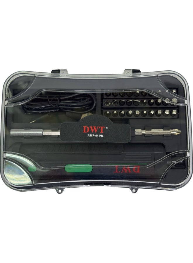 DWT 3.6V Rechargeable Cordless Screwdriver Black and Green 20.3 x 6.5 x 14 cm ASCP-04 IMC - Image 2
