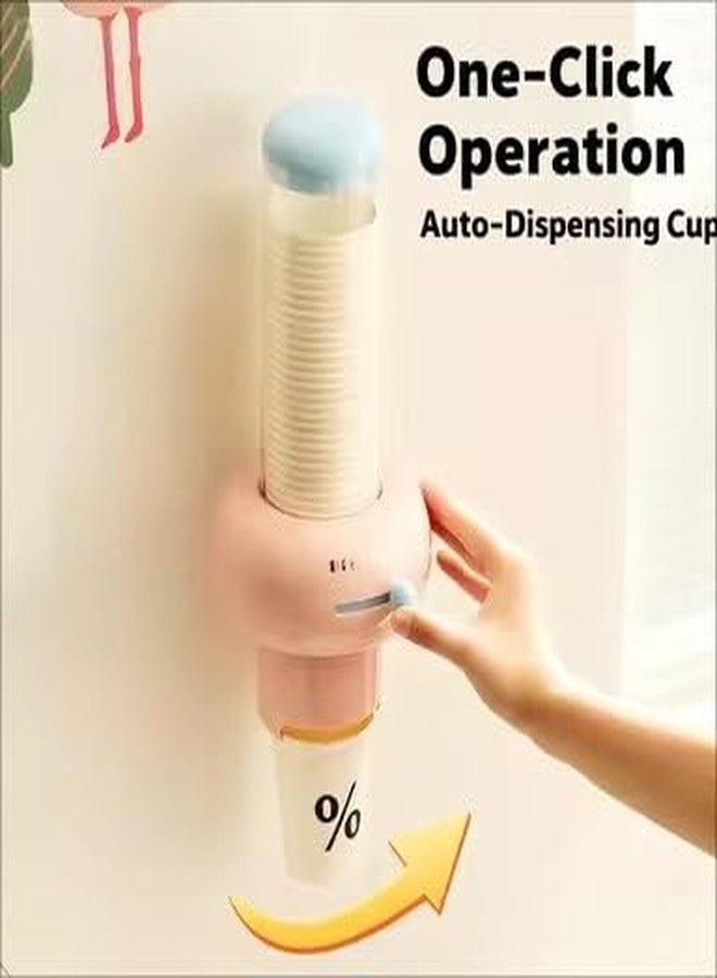Whimsical 1 Pcs Wall Mounted Cup Dispenser – Disposable Paper Cup Holder for Bathroom, Kitchen & Office, Easy Push Release, Space Saving Organizer with Adhesive Mount (Multi Color) - Image 2