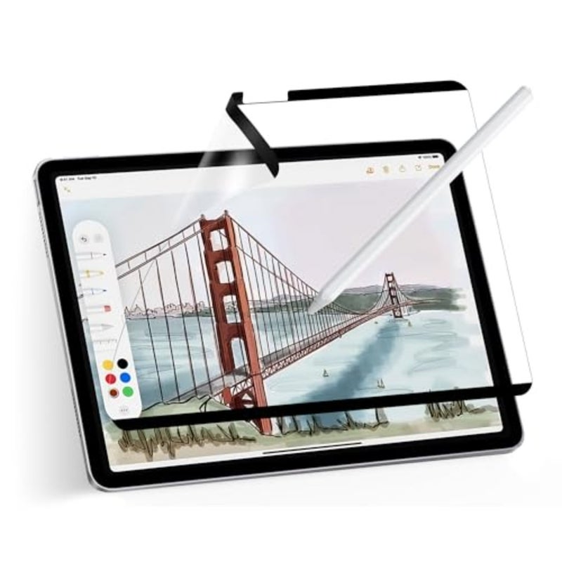 واقي شاشة ملمس الورق المغناطيسي لجهاز Surface Pro 11/10/9/8/X 13 بوصة، فيلم كتابة مضاد للتوهج قابل للإزالة لكتابة الرسم، مع مجلد تخزين، متوافق مع الزجاج المقسى - Image 1