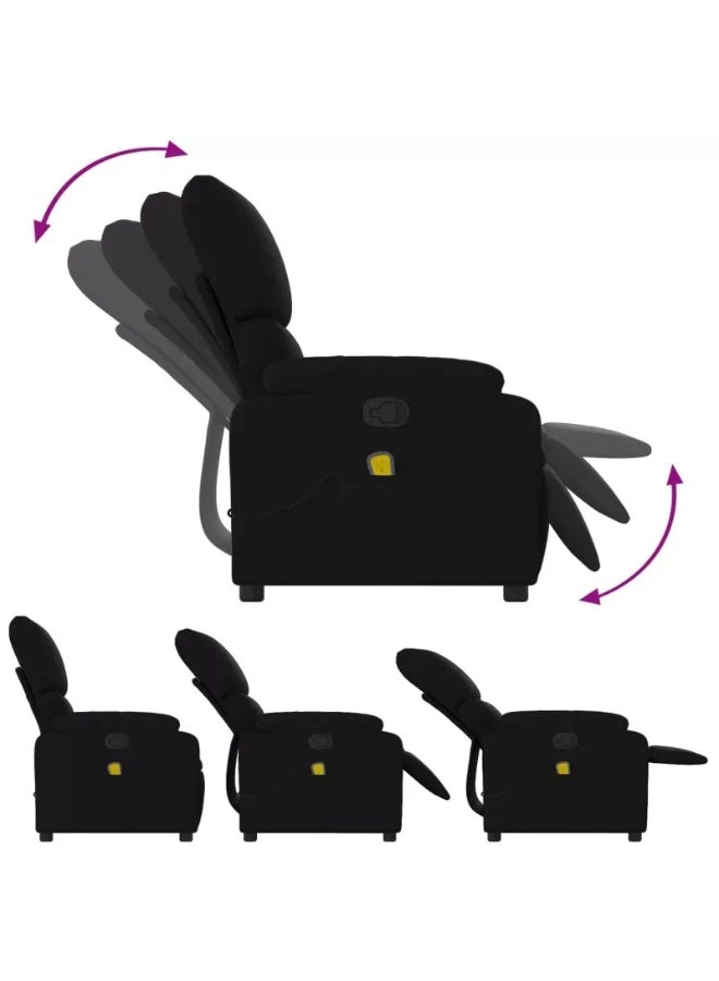 فيداكسل كرسي استرخاء للتدليك من القماش الأسود من فيدا إكس إل - إمالة يدوية، نظام تدليك بالاهتزاز بست نقاط، حشوة مريحة، إطار من الخشب/المعدن - Image 5