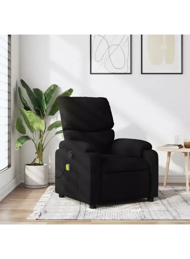 فيداكسل كرسي استرخاء للتدليك من القماش الأسود من فيدا إكس إل - إمالة يدوية، نظام تدليك بالاهتزاز بست نقاط، حشوة مريحة، إطار من الخشب/المعدن - Image 1