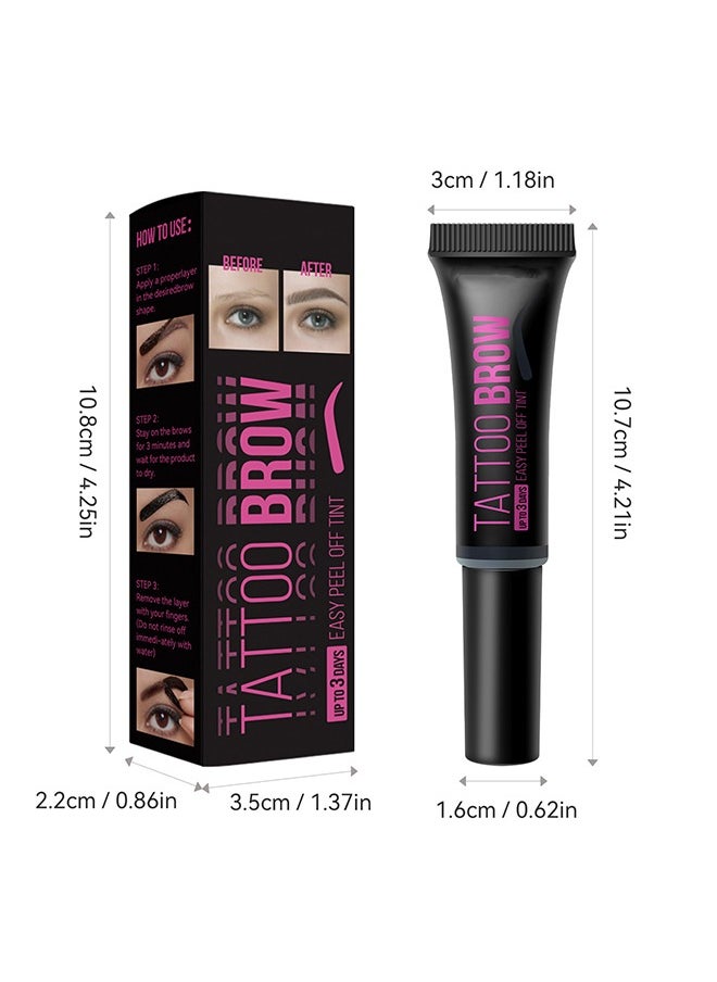 EELHOE - Tattoo Brow, Waterproof Long Lasting Peel Off Tattoo Eye Brow Gel, Semi Permanent Brow Tint, Last Up to 3 Days, Eyebrow Pencil for Fuller Defined Looking Brows #02 - Image 1