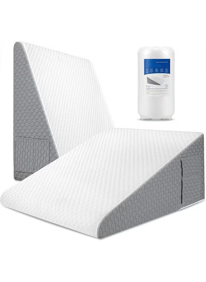 Jourvent 1 pcs Wedge Pillow for Sleeping Bed Wedge Pillow for After Surgery Triangle Pillow Wedge for Acid RefluxGerd Snoring Post Surgery Leg Back Pain Relief - Soft Memory Foam Top & Washable Cover - Image 1