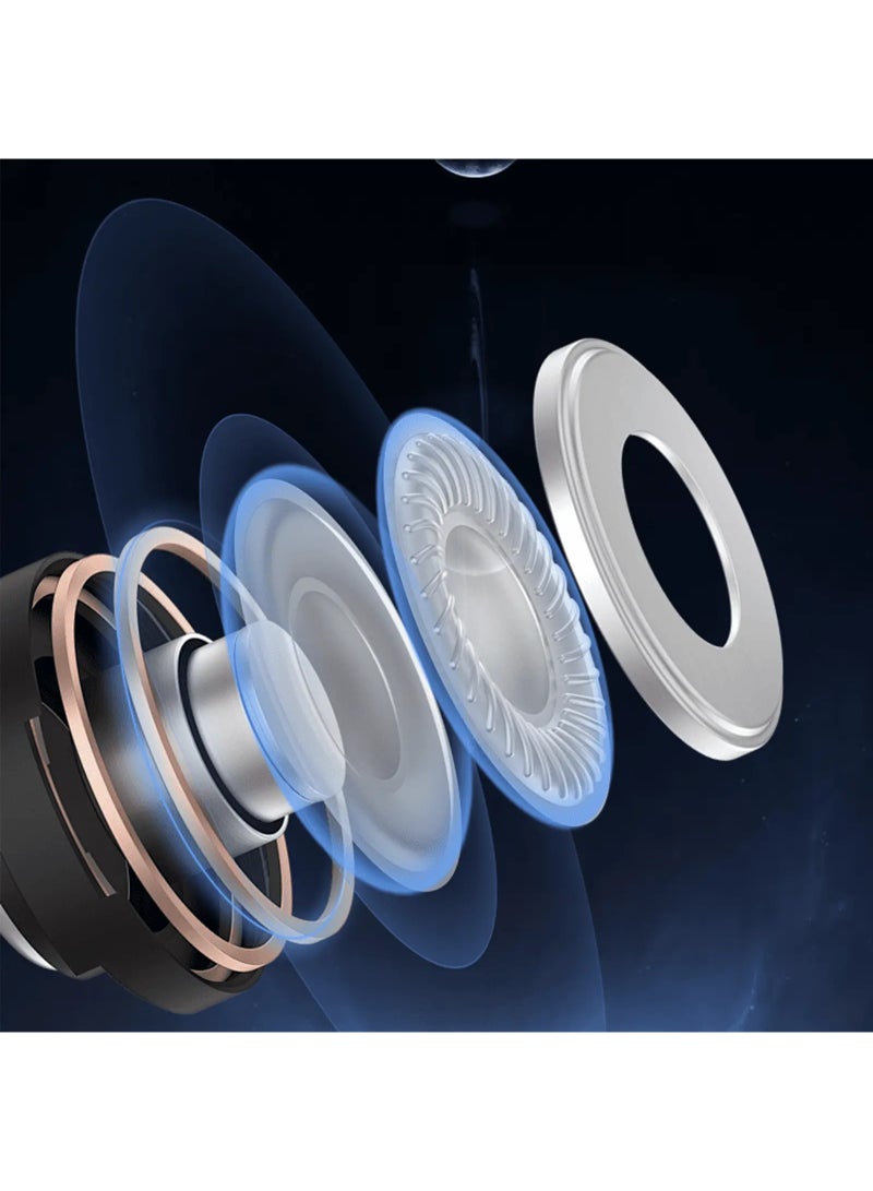 MeeTion MT-BTH012 Wireless Gaming Headset with Built-in Microphone, Black/Orange - Image 5