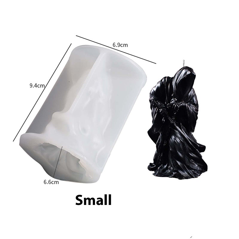 ESEDAGE 4 Inch Shadow Man Candle Skull Head Resin Mold - Resin Casting Silicone Molds for Home Decor & Candle Making Wave Spiral Mold - Image 2