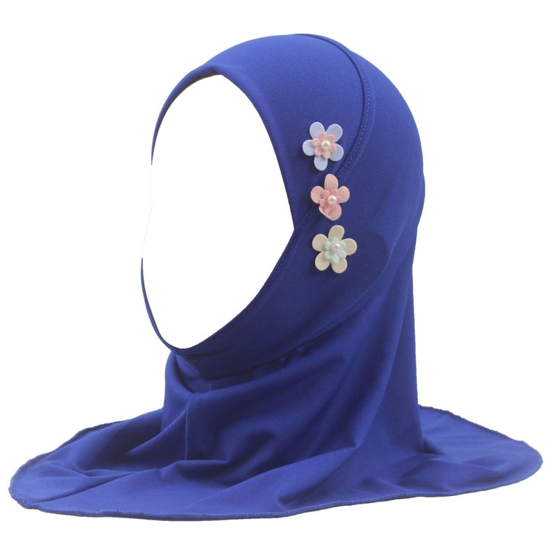 Crystal Linen Kids Hijab Scarf for Girls 2-6 Years with Floral Design - Image 3
