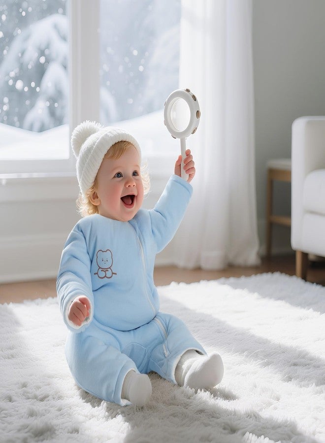 Knirose Organic Cotton Baby Sleep Sack with Legs Warm Winter 3-6 Months 2.5 Tog, Wearable Blanket Sleeping Bag for Easy Diaper Changing Transitional Unisex Sleep sacks for Newborn Infant Girls Boys Blue - Image 3