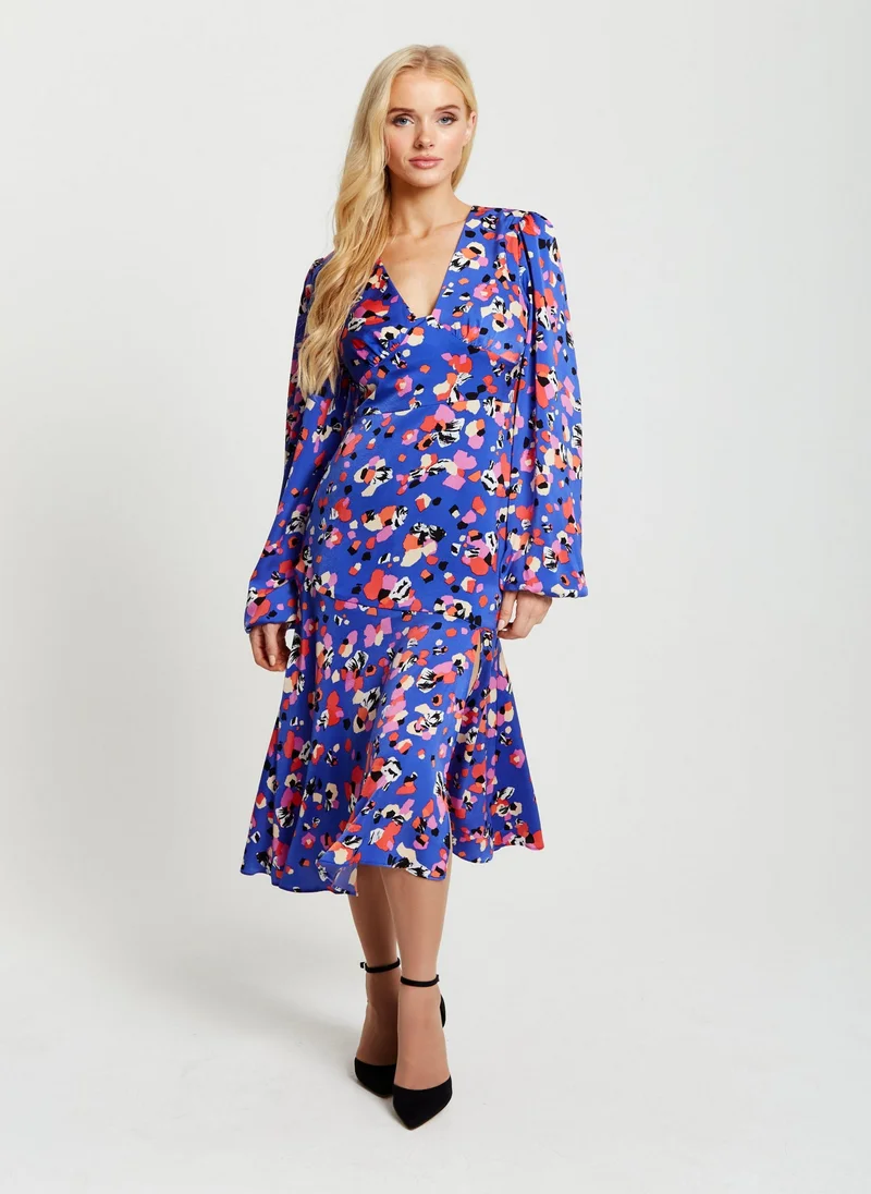 Liquorish Multicolour Abstract Dot Midi Dress