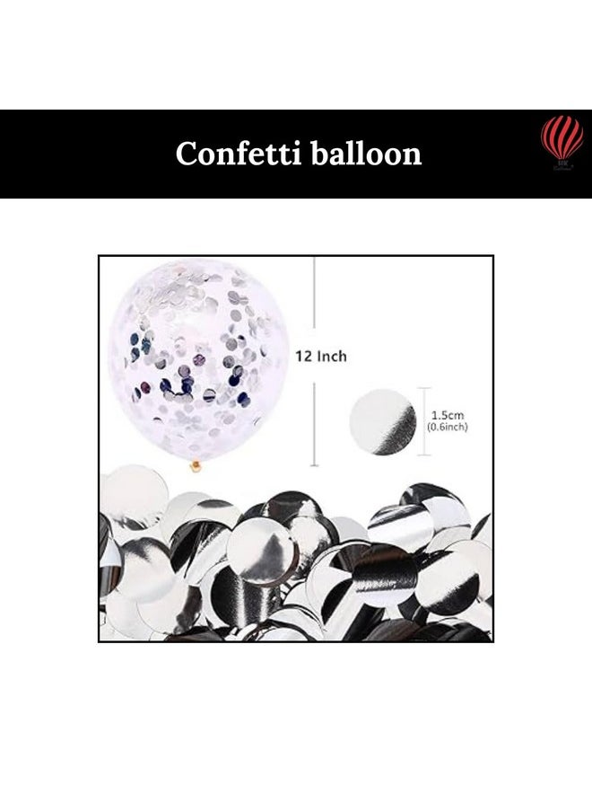 هونج كونج بالونز - مجموعة زينة عيد الميلاد من HK Balloons مكونة من 51 قطعة مع مضخة بالونات ورقية وستائر فضية للأولاد والبنات والزوج والزوجة ومجموعة زينة عيد الميلاد للبالغين - Image 1