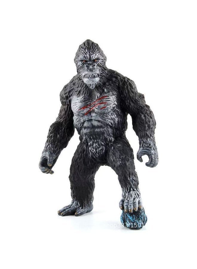 HALAMODO Hollow Large King Kong Gorilla Animal Model Toy With Battle Axe Accessory, Realistic Gorilla Animal Statue, Jurassic Jungle Toy For Kids, Children Cognitive Education Toy, Bath And Pool Water Play Companion, Boys Girls Birthday Party Gifts ,Ideal Gift and Room Decor for Boys & Girls, Black, 16*24*8 Cm - Image 2