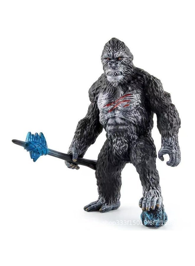 HALAMODO Hollow Large King Kong Gorilla Animal Model Toy With Battle Axe Accessory, Realistic Gorilla Animal Statue, Jurassic Jungle Toy For Kids, Children Cognitive Education Toy, Bath And Pool Water Play Companion, Boys Girls Birthday Party Gifts ,Ideal Gift and Room Decor for Boys & Girls, Black, 16*24*8 Cm - Image 3