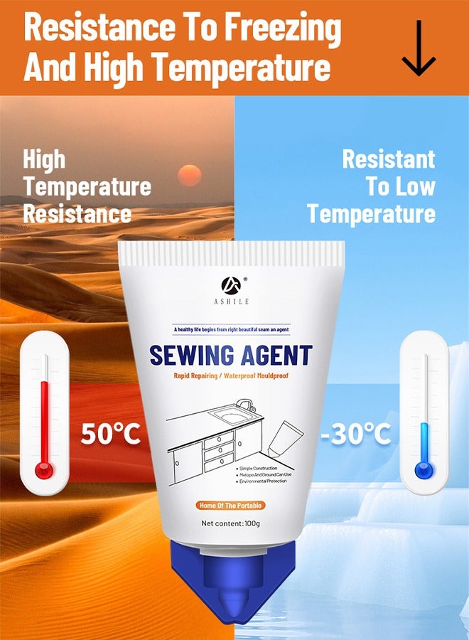 ASHILE Waterproof Squeeze Tube Adhesive Caulk Sealant Glue Sealer Easy To Apply for Home Use Indoor Kitchen Sink Bathroom Basin Toilet Edge Ceramic Tile 100G  - Image 4