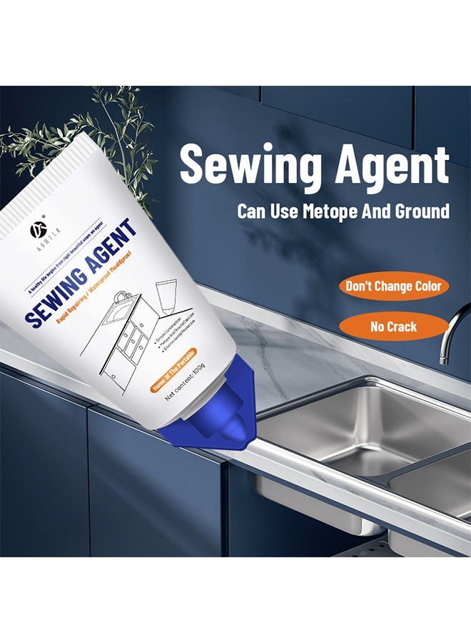 ASHILE Waterproof Squeeze Tube Adhesive Caulk Sealant Glue Sealer Easy To Apply for Home Use Indoor Kitchen Sink Bathroom Basin Toilet Edge Ceramic Tile 100G  - Image 3