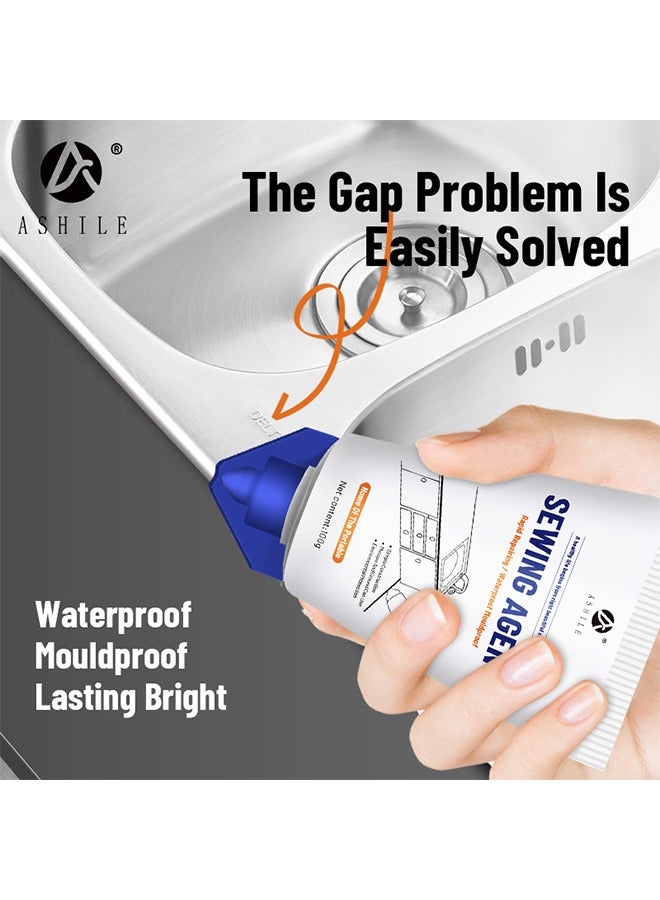 ASHILE Waterproof Squeeze Tube Adhesive Caulk Sealant Glue Sealer Easy To Apply for Home Use Indoor Kitchen Sink Bathroom Basin Toilet Edge Ceramic Tile 100G  - Image 2