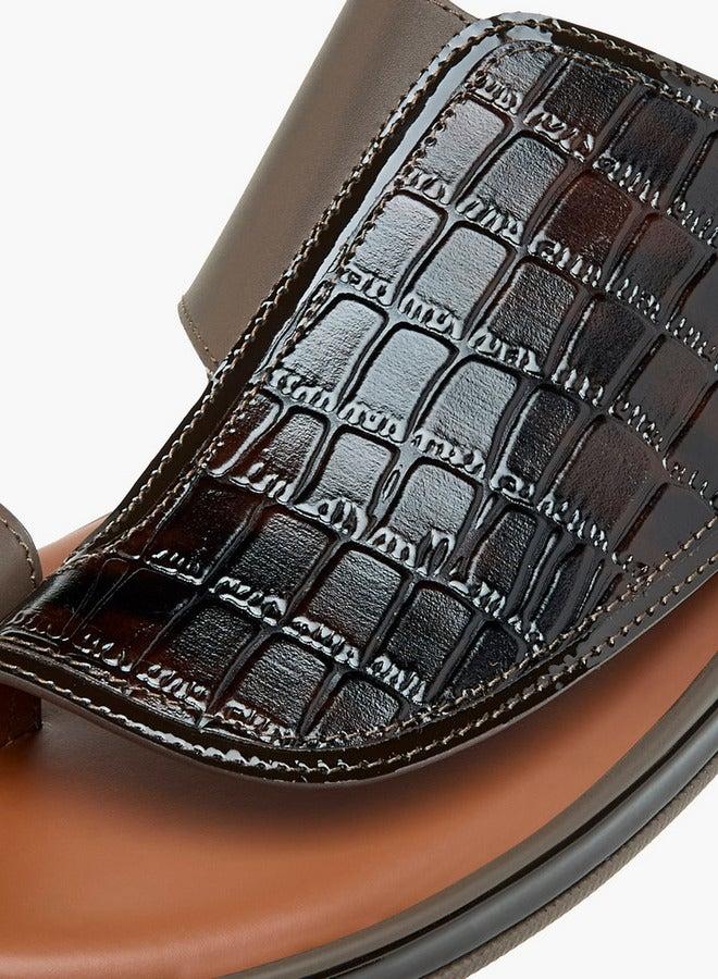 DUCHINI Men's Textured Slip-On Arabic Sandals - Image 4