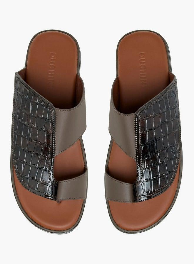 DUCHINI Men's Textured Slip-On Arabic Sandals - Image 3