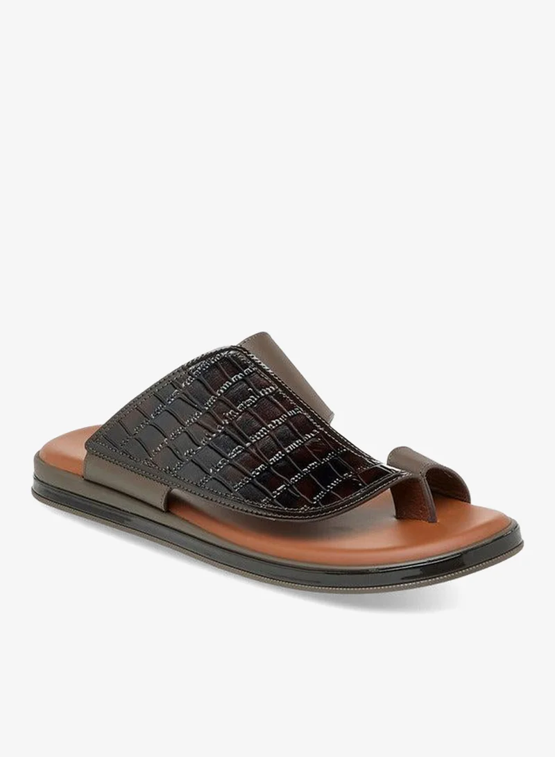 DUCHINI Men's Textured Slip-On Arabic Sandals Ramadan Collection