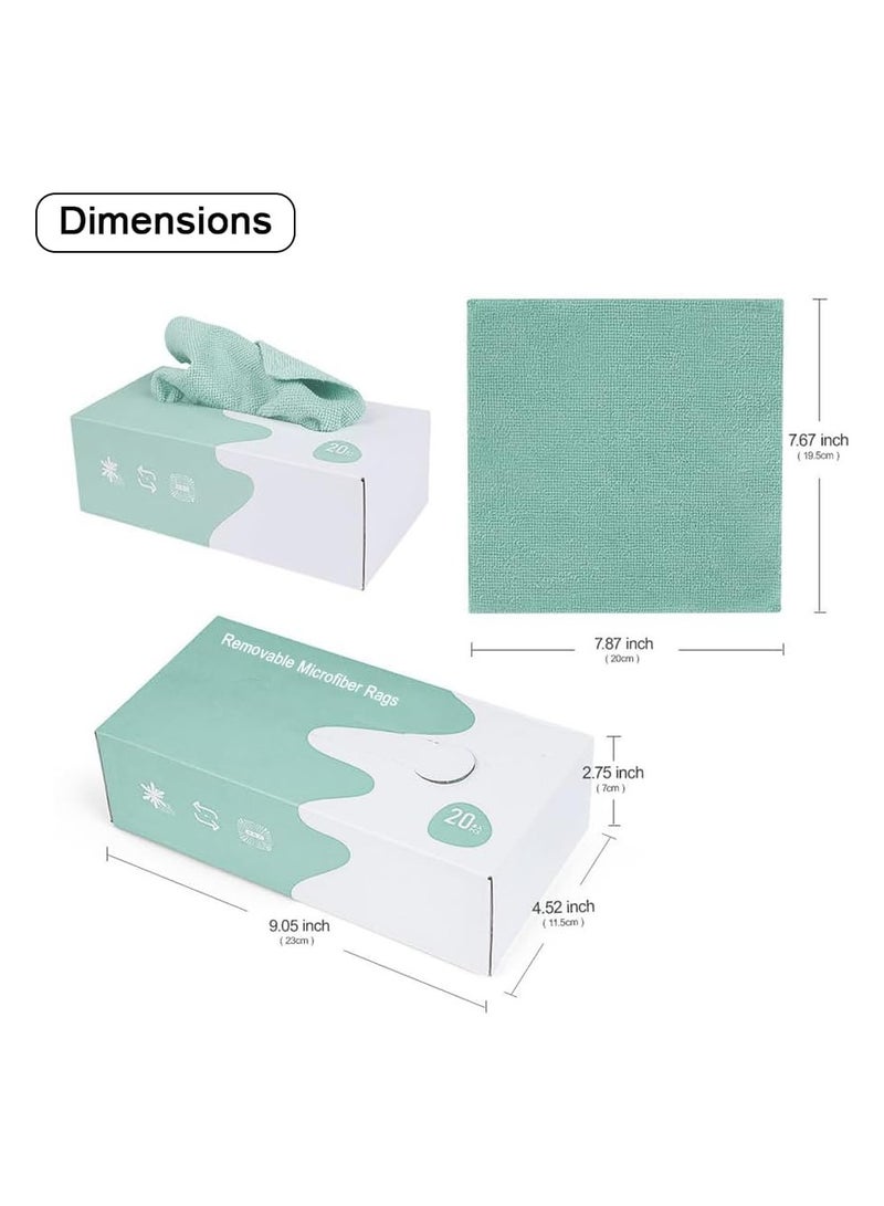 20pcs Microfiber Cleaning Cloth Removable Rag Reusable Cloth Tea Towel Hand Towel Washcloths Strong Absorbent Decontamination for Home Kitchen Cleaning - Image 2