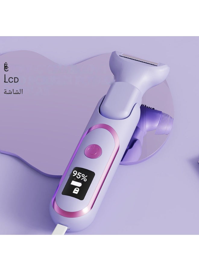 شاشة رقمية متعددة الوظائف، ماكينة حلاقة نسائية، جهاز إزالة الشعر، جهاز حلاقة كهربائي تحت الإبط، آلة قص الحواجب الخاصة - Image 2