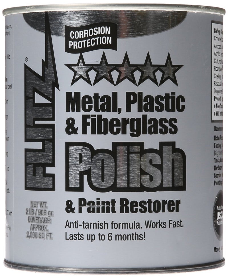 Flitz Metal Polish and Cleaner Paste, Also Works on Plastic, Fiberglass, Aluminum, Jewelry, Sterling Silver - Headlight Restoration and Rust Remover - Made in the USA - 2 LB - 6 Pack - Image 5