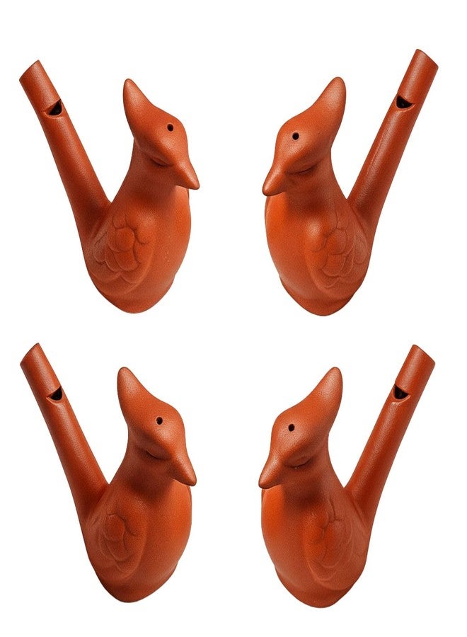 Neotea Handmade Mud Clay Bird Water Whistle Toy for Kids | Terracotta Animal Figurine Musical Toy | Fill with Water & Blow for Different Sounds | Pack of 4 - Image 1
