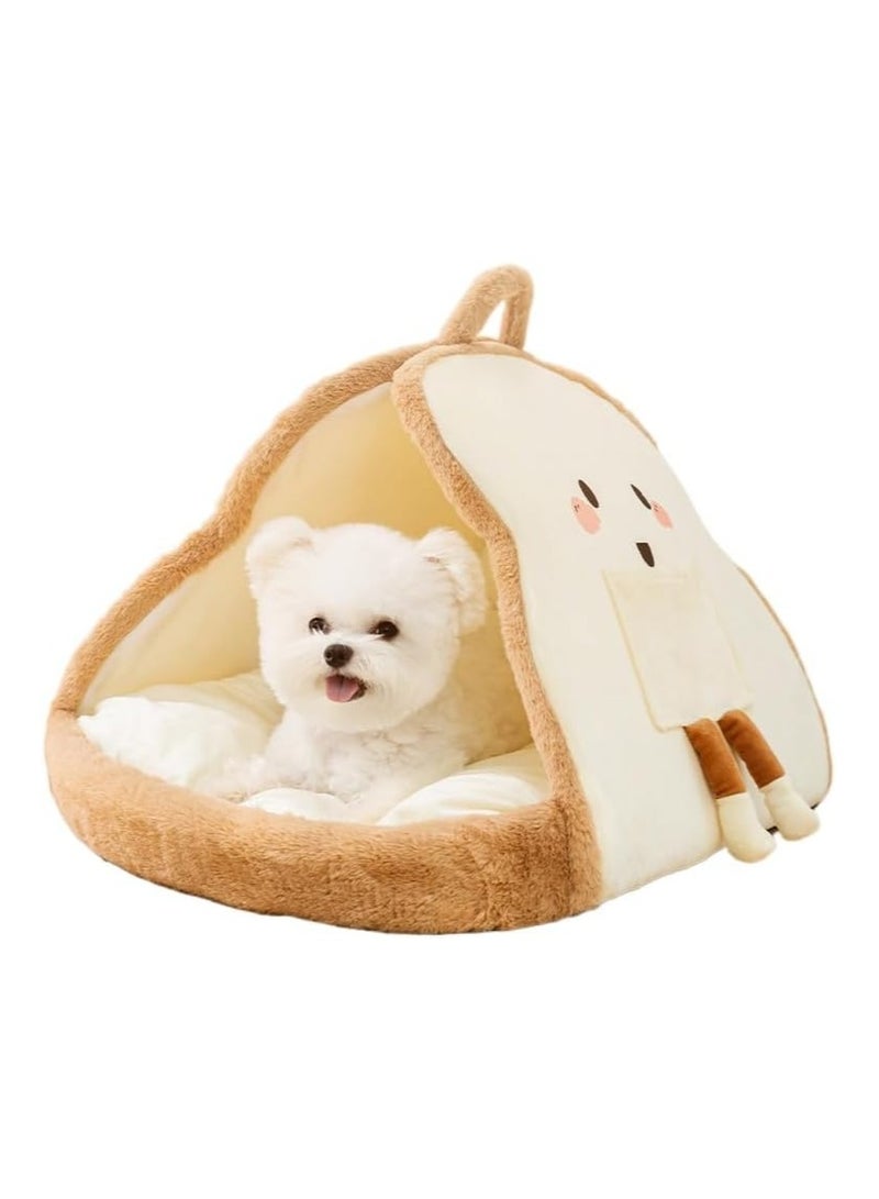 عام مغارة الحيوانات الأليفة المحمولة للجراء والقطط الصغيرة، تصميم لطيف مثل التوست للحيوانات الأليفة الصغيرة، مريحة للإحتضان - Image 1