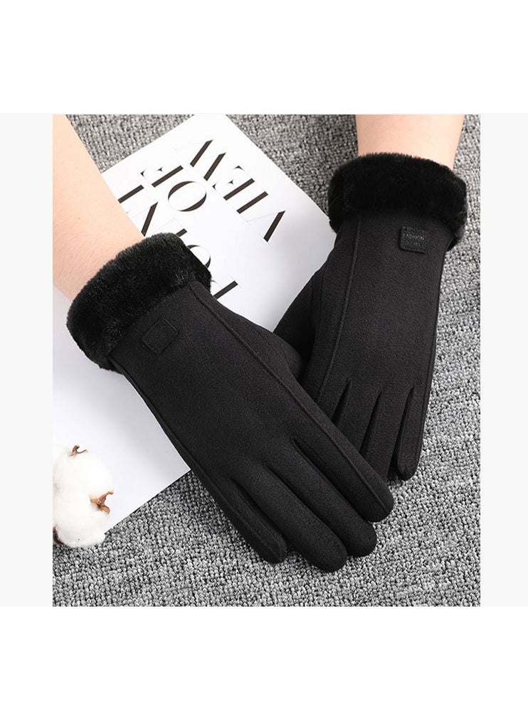 Winter Warm Touch Screen Gloves for Women – Windproof Thermal Gloves for Outdoor Cycling, Driving & Daily Wear Black - Image 2