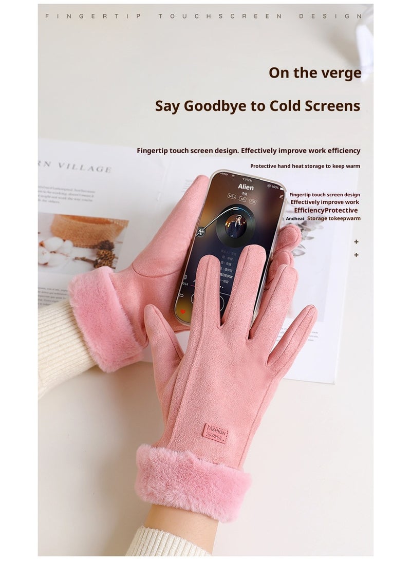 Winter Warm Touch Screen Gloves for Women – Windproof Thermal Gloves for Outdoor Cycling, Driving & Daily Wear Black - Image 4