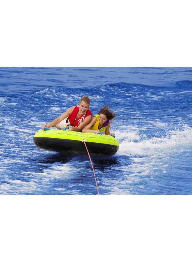 Airhead Comfort Shell Towable 1-2 Rider Tube for Boating and Water Sports, Kwik-Connect Tow, Double-Stitched Nylon Cover & Patented Speed Safety Valve for Easy Inflating & Deflating - Image 3