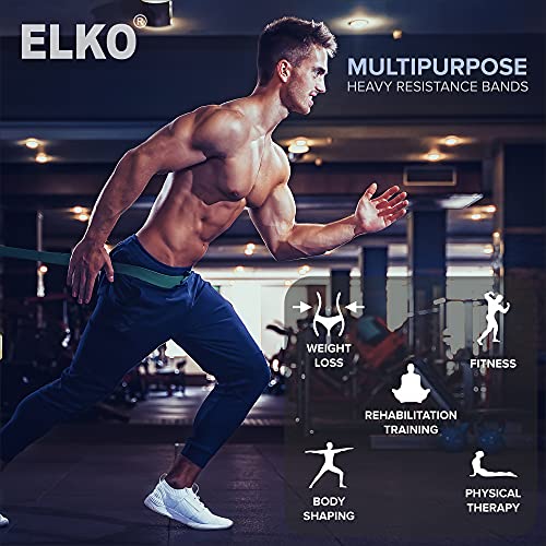 ELKO Heavy Resistance Bands, Pull up resist bands for workout, Chin Ups, Pull Ups, Stretching, Weight Loss, & Powerlifting for Men & Women (Red) - Image 5