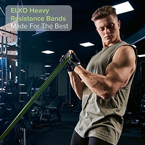 ELKO Heavy Resistance Bands, Pull up resist bands for workout, Chin Ups, Pull Ups, Stretching, Weight Loss, & Powerlifting for Men & Women (Red) - Image 3
