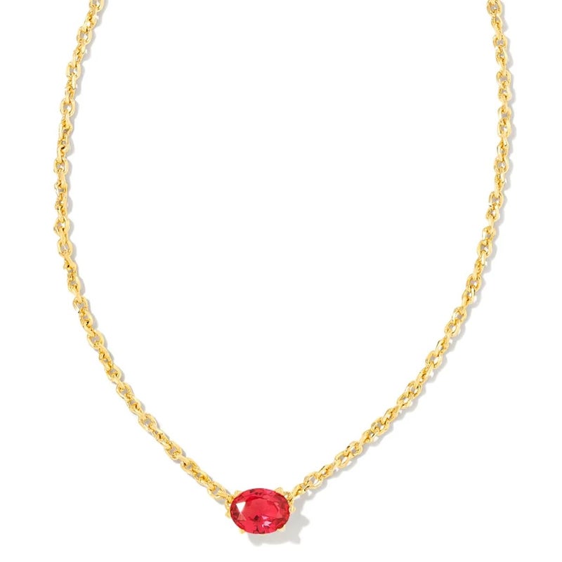 Kendra Scott Cailin 14k Gold-Plated Brass Pendant Necklace in Red Crystal, Fashion Jewelry For Women - Image 1