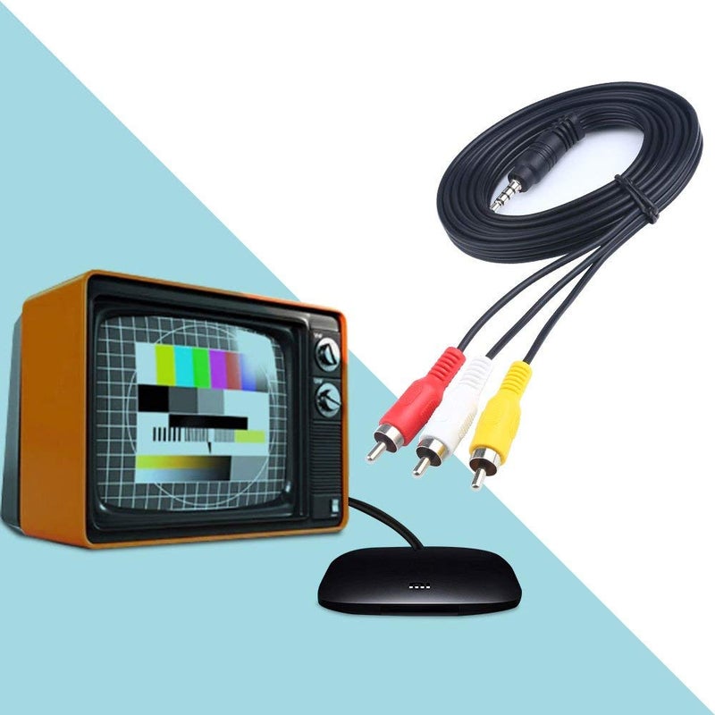 HAKUHO كابل 3.5 مم 1/8" TRRS إلى 3 RCA ذكر 3rca إلى كابل AUX للتلفاز، الهواتف الذكية، MP3، الأجهزة اللوحية، السماعات، المسرح المنزلي (10 م/32 قدم)، متعدد الألوان - Image 4