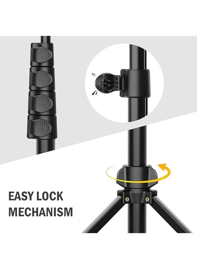 64-Inch Adjustable Tripod Stand for Phone and Camera with Wireless Remote, Portable Mobile Phone Holder for Video Recording and Streaming - Image 3