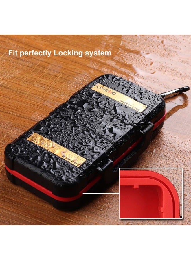 LENSGO Camera Battery Memory Card Case, Memory Card Hard Protector Case Professional Water-Resistant Anti-Shock Camera Battery Card Storage Box for 2 Camera Batteries 4 SD Cards 2 CF Cards 8 TF Cards - Image 4