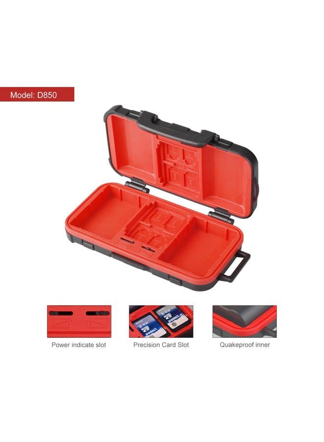 LENSGO Camera Battery Memory Card Case, Memory Card Hard Protector Case Professional Water-Resistant Anti-Shock Camera Battery Card Storage Box for 2 Camera Batteries 4 SD Cards 2 CF Cards 8 TF Cards - Image 3