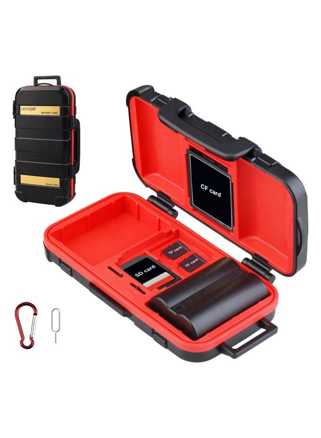 LENSGO Camera Battery Memory Card Case, Memory Card Hard Protector Case Professional Water-Resistant Anti-Shock Camera Battery Card Storage Box for 2 Camera Batteries 4 SD Cards 2 CF Cards 8 TF Cards - Image 1