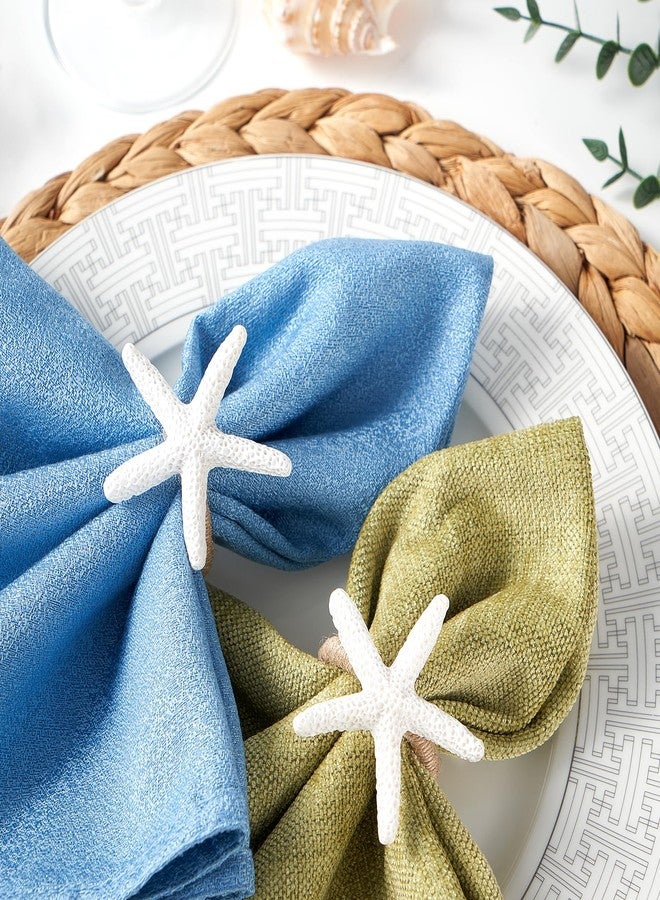 APTWOW Napkin Rings Set of 12, Starfish Napkin Rings for Table Decor, White Sea Star Napkin Ring Holders for Coastal Decor, Beach Decor, Wedding, Dinner Party, Summer, Birthday, Nautical, Banquet - Image 1