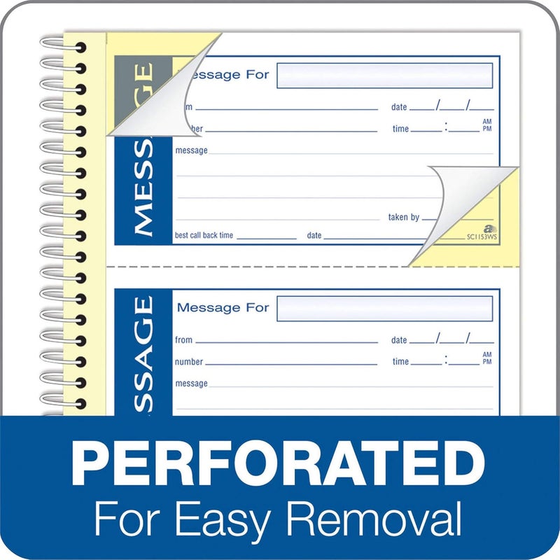 ADAMS Write 'N Stick Message Pad, 2-Part, Carbonless, Blue, 5-1/4" x 11", 200 Sets per Book (SC1153WS) (Pack of 2) - Image 5