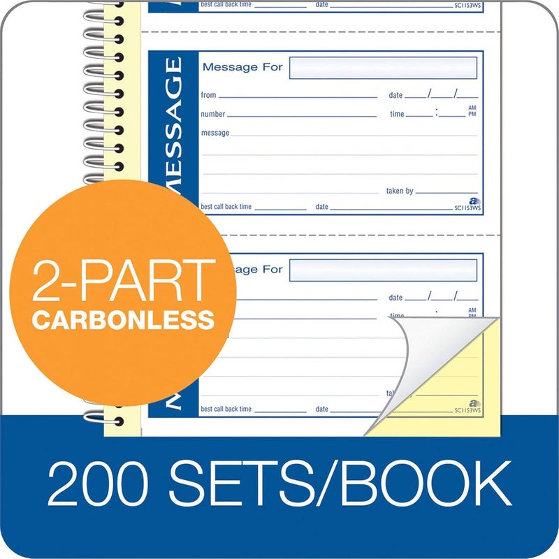 ADAMS Write 'N Stick Message Pad, 2-Part, Carbonless, Blue, 5-1/4" x 11", 200 Sets per Book (SC1153WS) (Pack of 2) - Image 4
