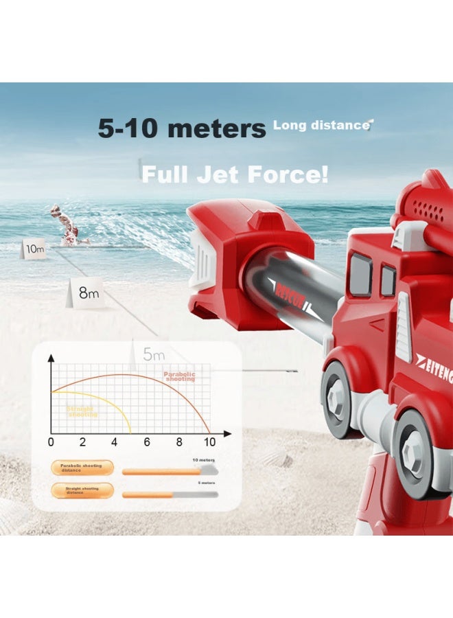 Xst Construction Vehicle Water Cannon, Children's Toy, 17-hole Water Gun, Pull-type Water Sprayer, Beach And Rafting Birthday Gift - Image 5
