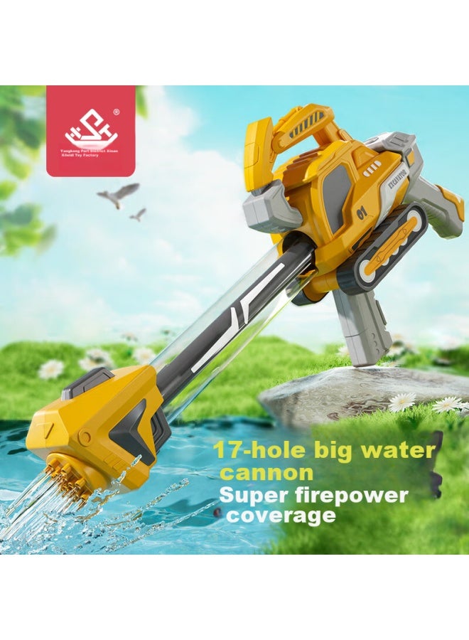 Xst Construction Vehicle Water Cannon, Children's Toy, 17-hole Water Gun, Pull-type Water Sprayer, Beach And Rafting Birthday Gift - Image 1