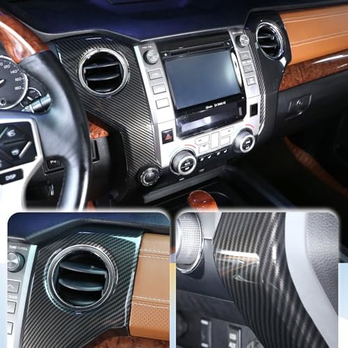 LLKUANG ABS Center Console air Conditioning air Outlet Decoration Frame Cover Trim for Toyota Tundra 2014-2020 Modification Accessories (Carbon Fiber Style) - Image 5