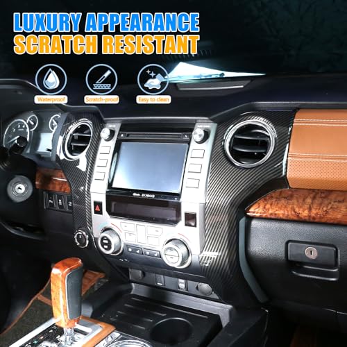 LLKUANG ABS Center Console air Conditioning air Outlet Decoration Frame Cover Trim for Toyota Tundra 2014-2020 Modification Accessories (Carbon Fiber Style) - Image 4
