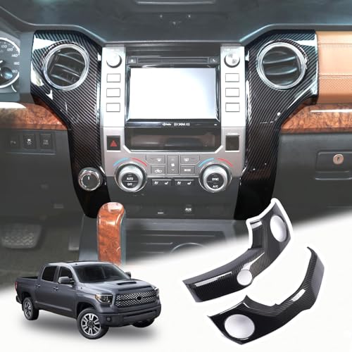 LLKUANG ABS Center Console air Conditioning air Outlet Decoration Frame Cover Trim for Toyota Tundra 2014-2020 Modification Accessories (Carbon Fiber Style) - Image 1