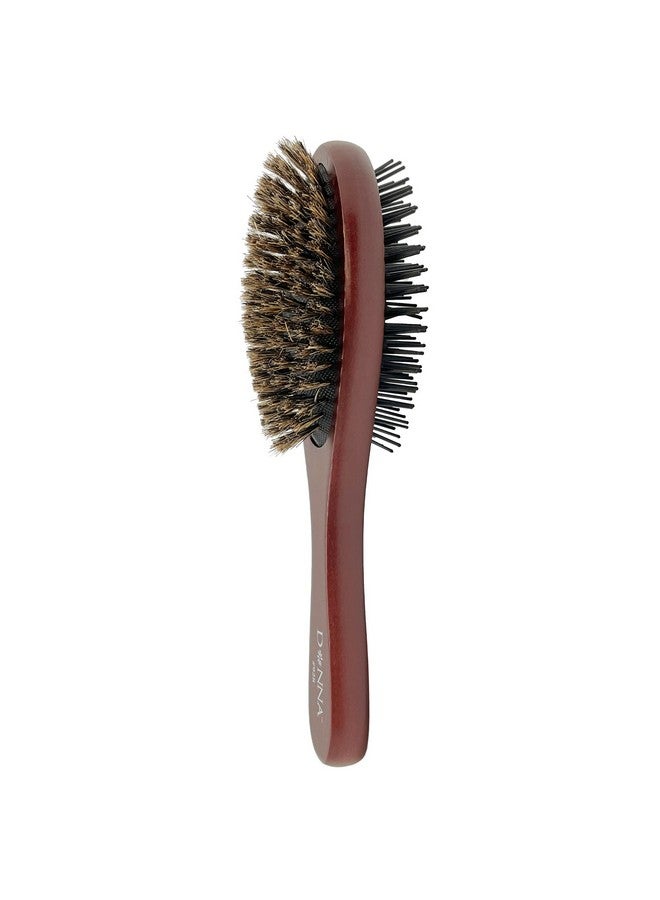 Donna Double Sided Styling Brush for Women - 100% Boar Bristles, Cushioned Wooden Detangling Brush for Wet Hair - Image 4