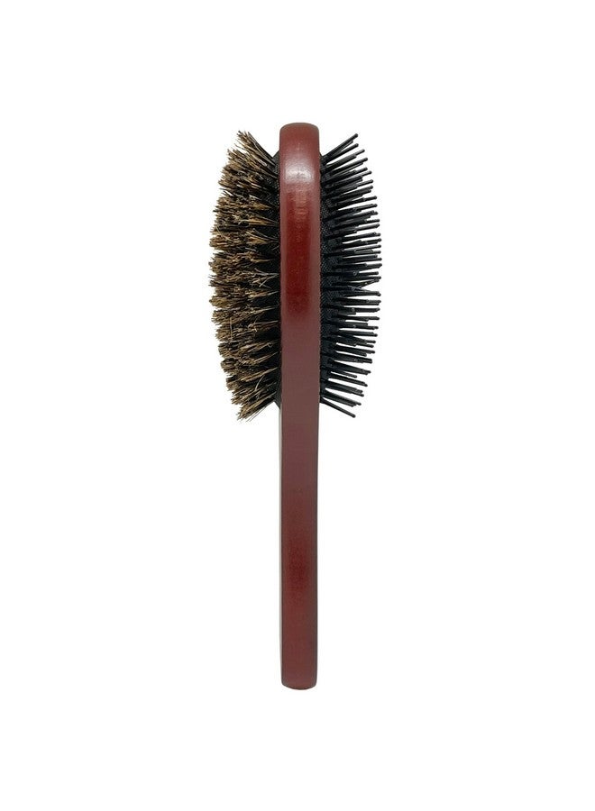 Donna Double Sided Styling Brush for Women - 100% Boar Bristles, Cushioned Wooden Detangling Brush for Wet Hair - Image 2