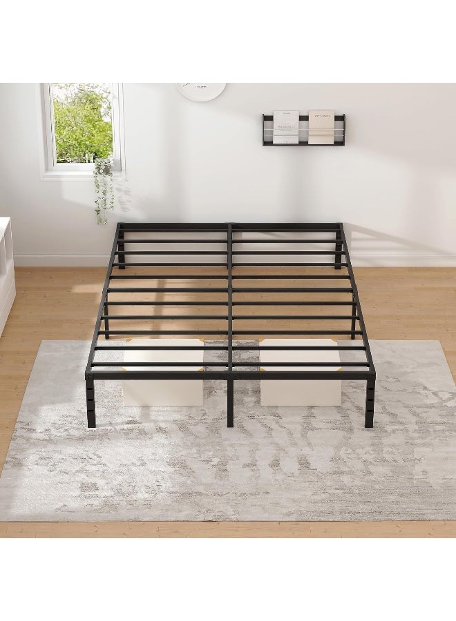 أنفانكي إطار سرير الملكة المعدنية أنفانك 200*150 سم. دعم سلات قوية ثقيلة سهلة التجميع مؤسسة فراش أسود لغرفة نوم سعودية - Image 4